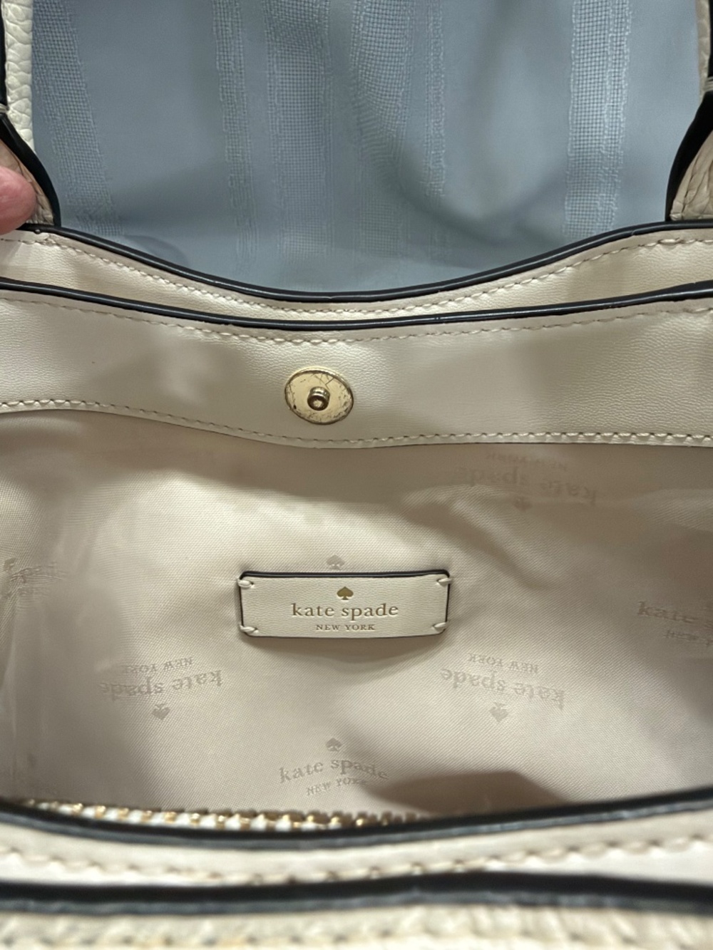 Kate Spade Dumpling Large Satchel Pebble Leather Parchment - Picture 8 of 12